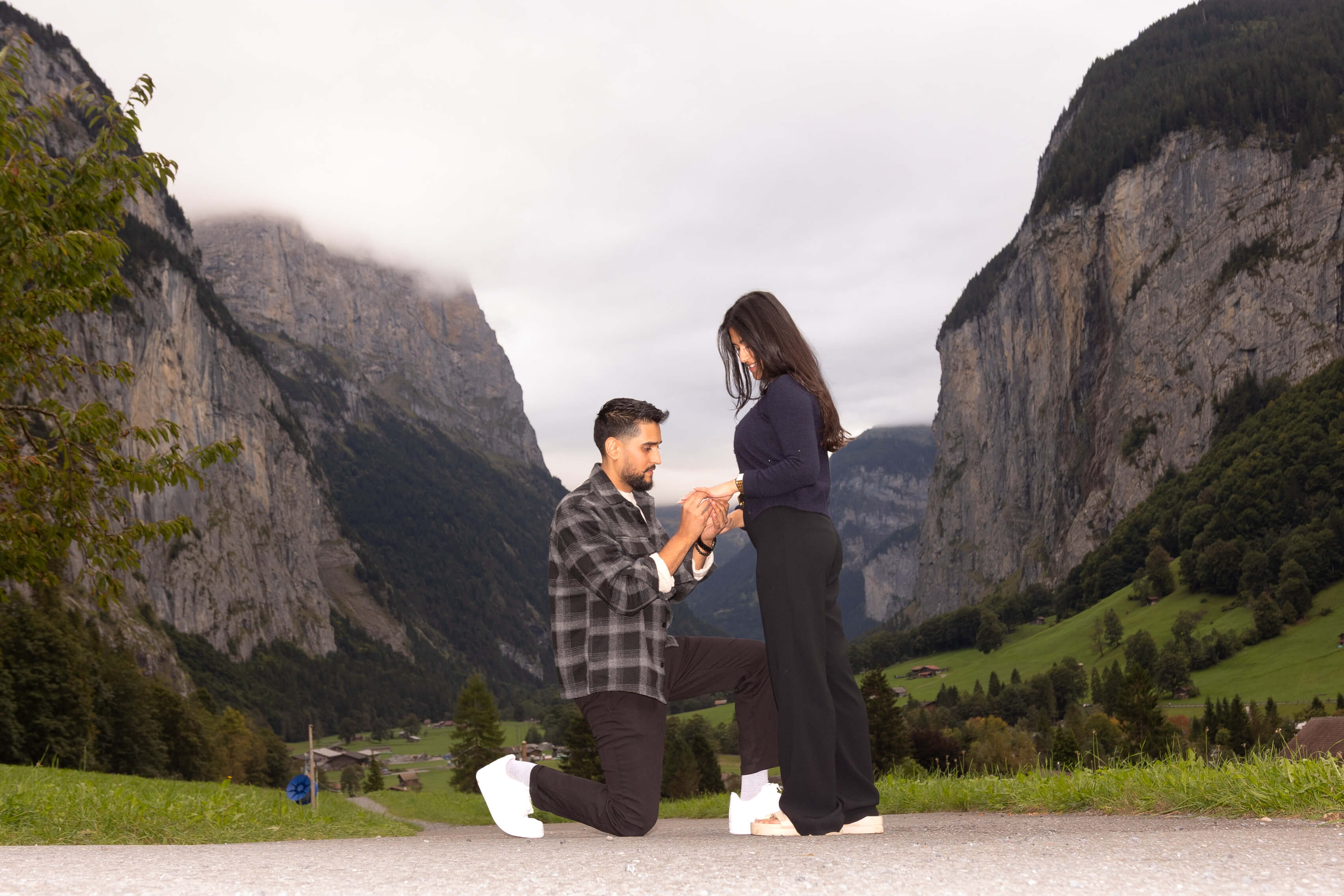 Proposal photoshoot in Wengen Switzerland